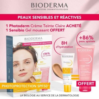 BIODERMA PHOTODERM SUN ACTIVE DEFENCE CREME SOLAIRE SPF 50 + TEINTE CLAIRE